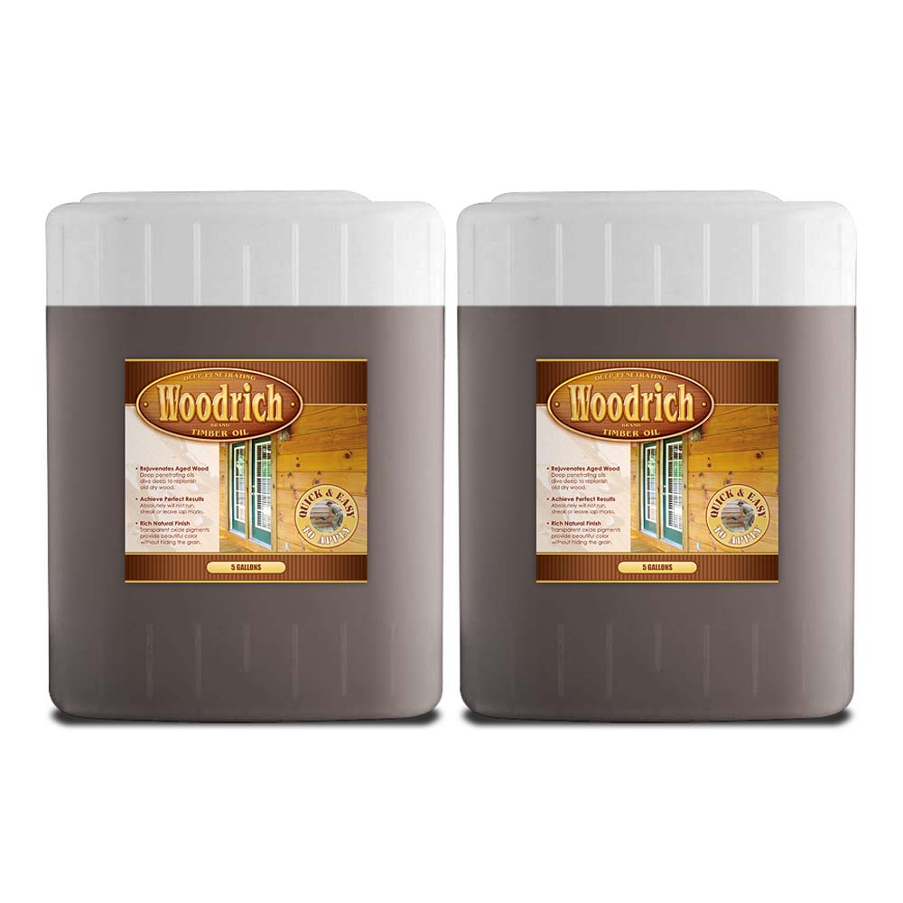 1500 SQ FT Wood Restoration Project Kit Woodrich Brand Timber Oil Wood Stain 5 gal x 2