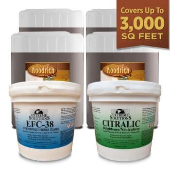 3000 SQ FT Wood Restoration Project Kit Woodrich Brand Timber Oil EFC-38 Wood Cleaner Citralic Wood Brightener