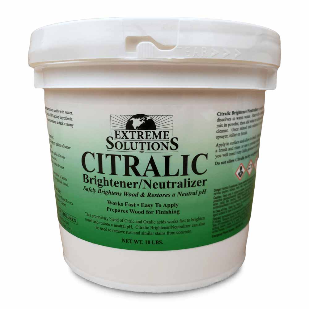 3000 SQ FT Wood Stripping and Brightening Restoration Kit Woodrich Brand Citralic Wood Brightener 10 lb