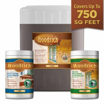750 SQ FT Wood Restoration Project Kit Woodrich Brand Timber Oil EFC-38 Wood Cleaner Citralic Wood Brightener