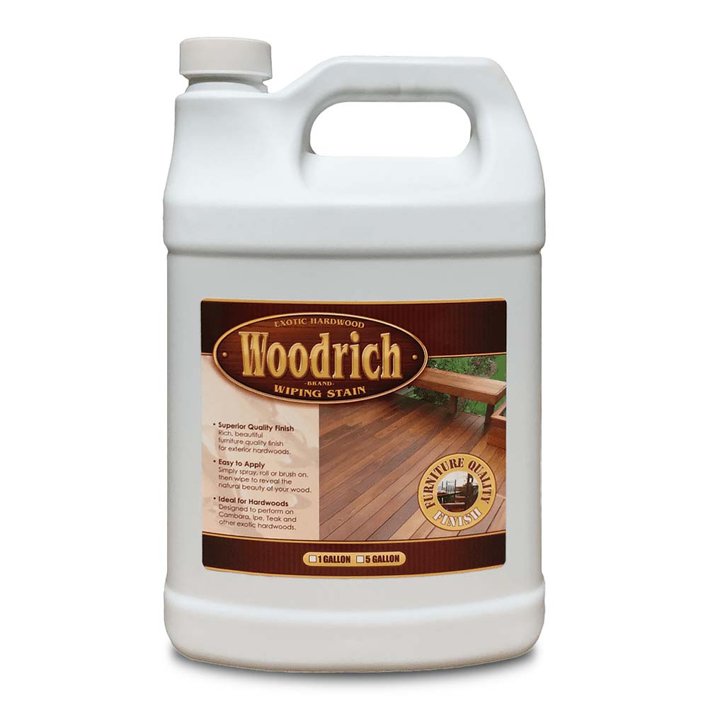 Woodrich Brand Hardwood Wiping Wood Deck Stain - 1 Gallon - Exterior Oil-Based Finish for Ipe, Teak, Mahogany, Garapa - Image 2