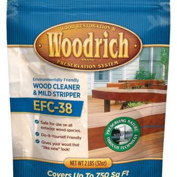 Woodrich Brand EFC38 Wood Cleaner and Mild Stripper Powder for Decks and Fences, 2 lbs (Covers 750 Sq Ft)