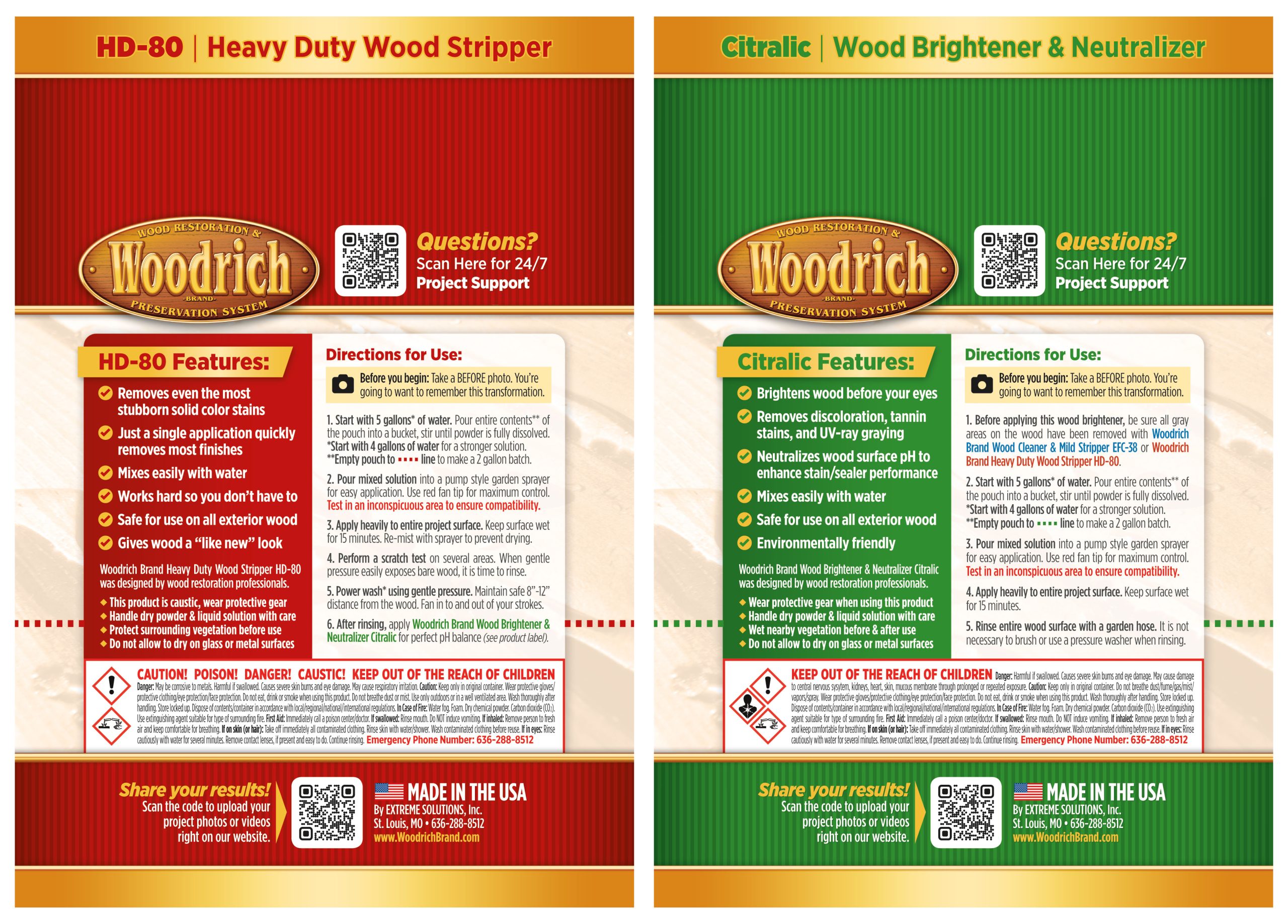HD80 Citralic 2lb Heavy Duty Wood Stripping Kit โ Powerful Wood Finish Remover Covering Up to 750 sq ft