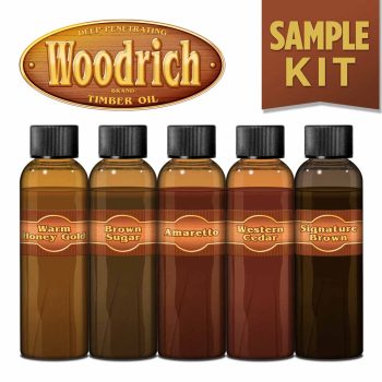 Woodrich Brand Sample Kit Timber Oil Deep Penetrating Wood Stain 5 colors